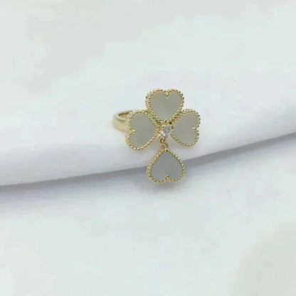 [OrnoraJewelry]SWEET CLOVER WHITE MOP RING