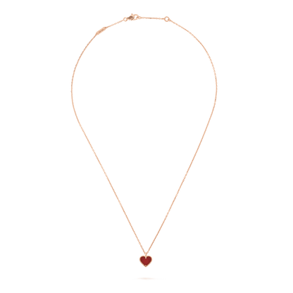 [OrnoraJewelry]SWEET CLOVER CARNELIAN HEART NECKLACE