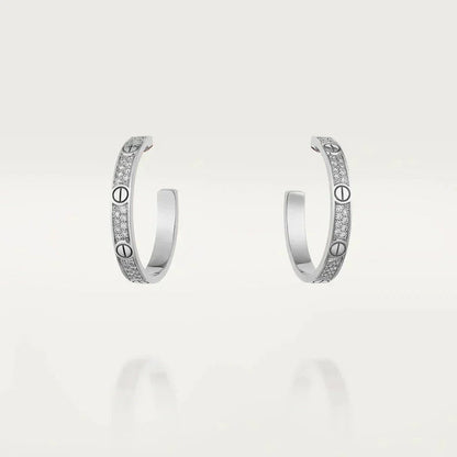 [OrnoraJewelry]LOVE EARRINGS 3.6MM DIAMOND PAVED