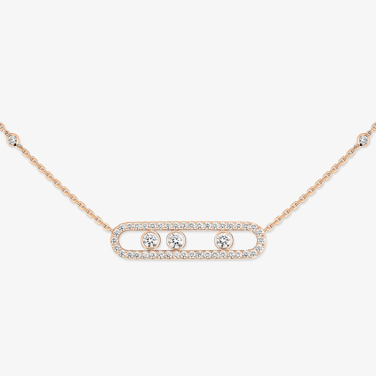 [Ornora Jewelry] Move Pave_ Rose Gold Diamond Necklace