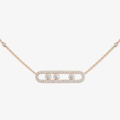 [Ornora Jewelry] Move Pave_ Rose Gold Diamond Necklace