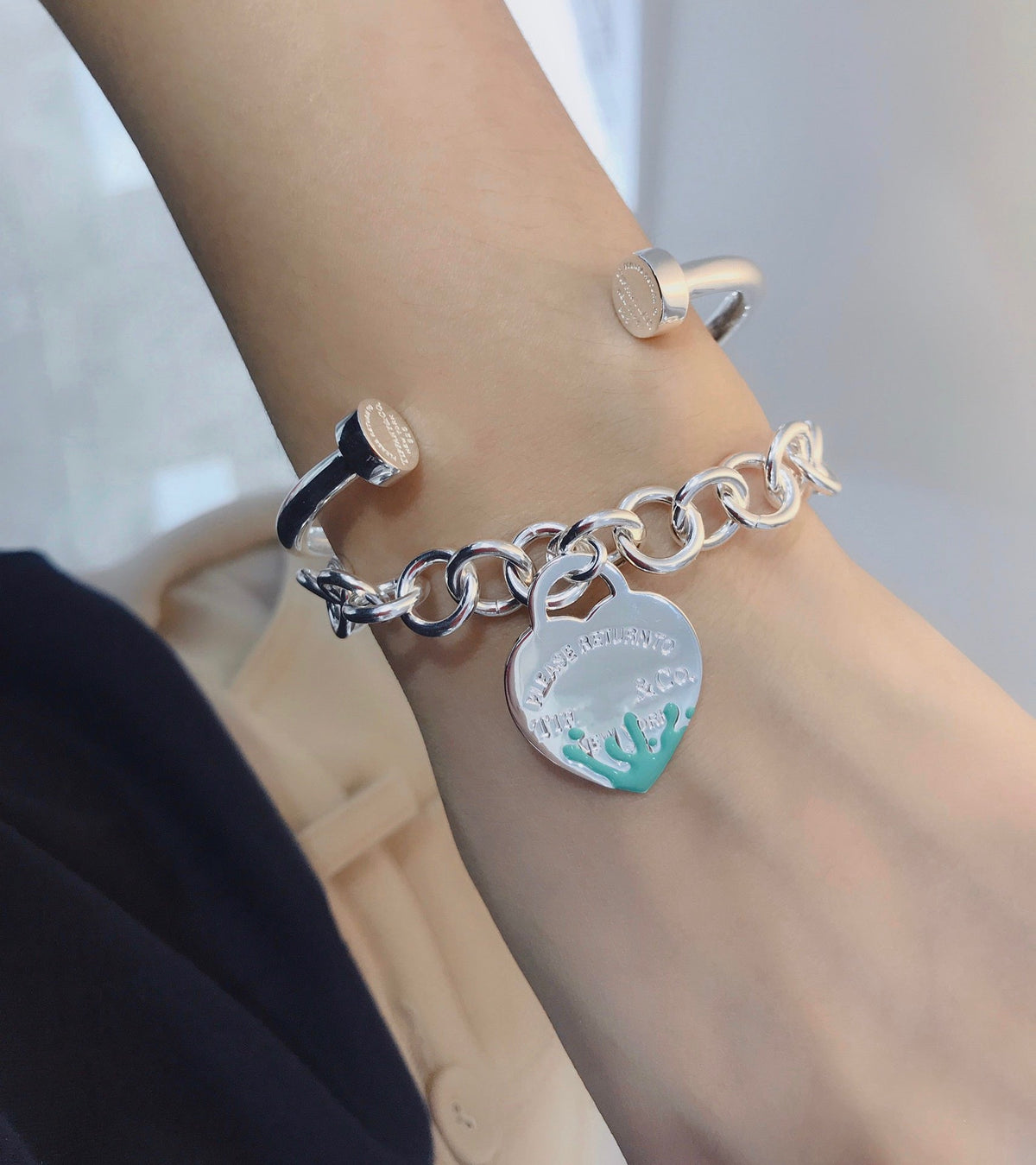 [Ornora Jewelry]LOVE HEART RETURN TO TIF SILVER BRACELET