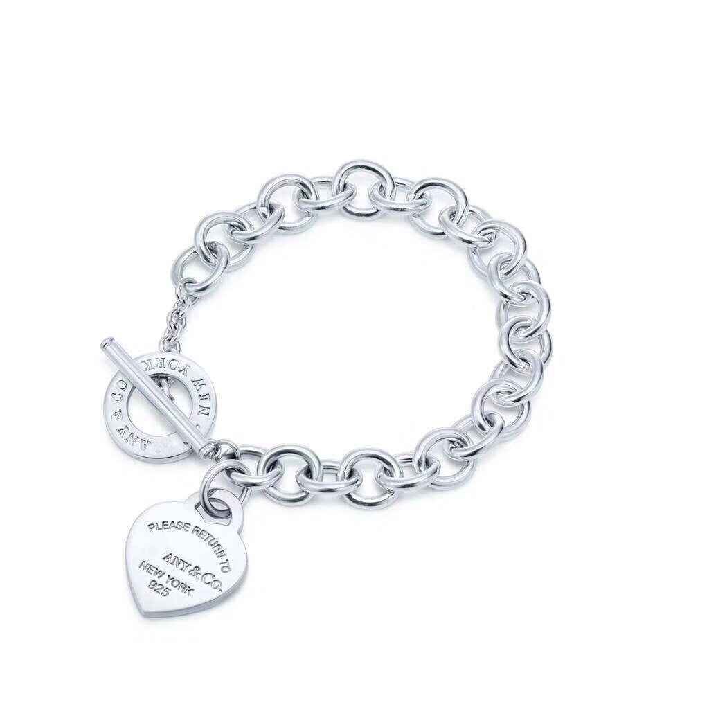 [Ornora Jewelry]LOVE HEART PIN BUCKLE RETURN TO TIF SILVER BRACELET