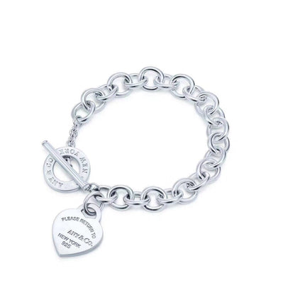 [Ornora Jewelry]LOVE HEART PIN BUCKLE RETURN TO TIF SILVER BRACELET