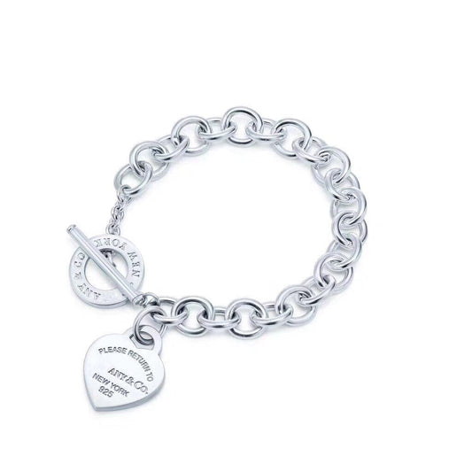 [Ornora Jewelry]LOVE HEART PIN BUCKLE RETURN TO TIF SILVER BRACELET