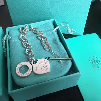 [Ornora Jewelry]LOVE HEART PIN BUCKLE RETURN TO TIF SILVER BRACELET