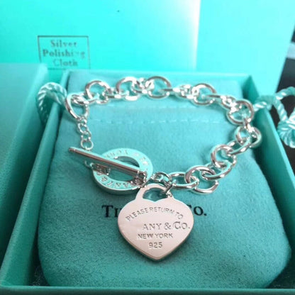[Ornora Jewelry]LOVE HEART PIN BUCKLE RETURN TO TIF SILVER BRACELET
