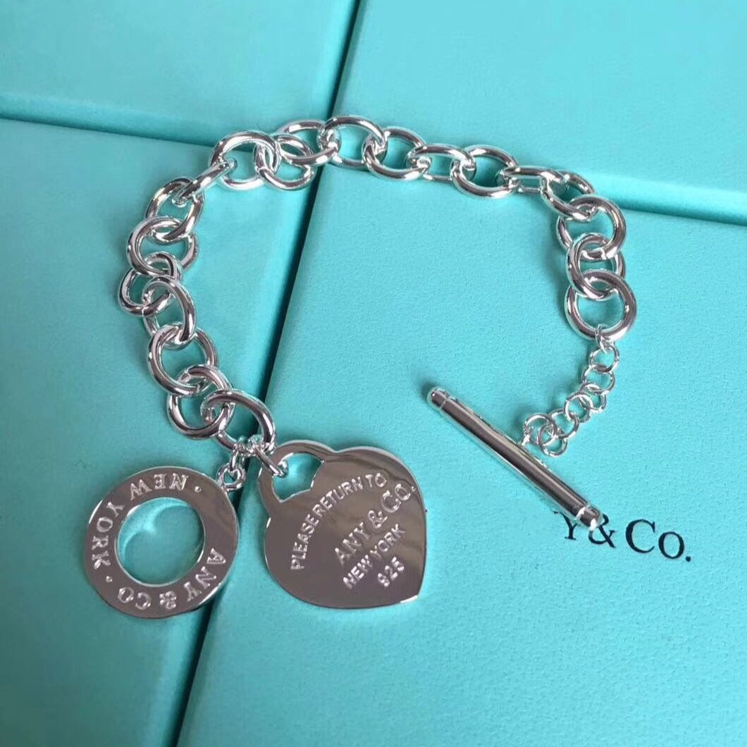 [Ornora Jewelry]LOVE HEART PIN BUCKLE RETURN TO TIF SILVER BRACELET