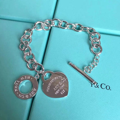 [Ornora Jewelry]LOVE HEART PIN BUCKLE RETURN TO TIF SILVER BRACELET