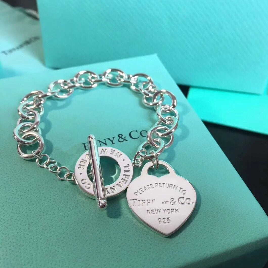 [Ornora Jewelry]LOVE HEART PIN BUCKLE RETURN TO TIF SILVER BRACELET