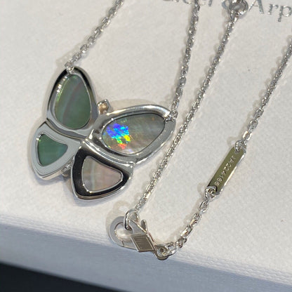 [OrnoraJewelry]LARGE BUTTERFLY SILVER PENDANT DIAMOND NECKLACE