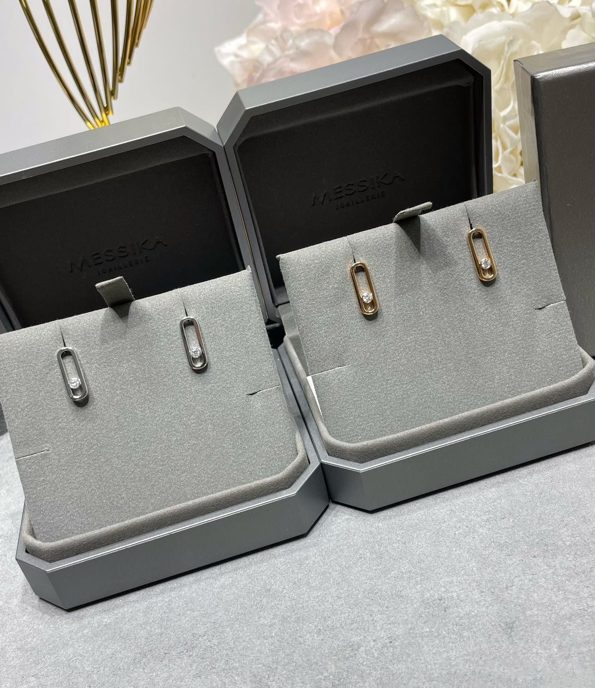 [OrnoraJewelry]MOVE UNO SMALL 1 DIAMOND EARRINGS