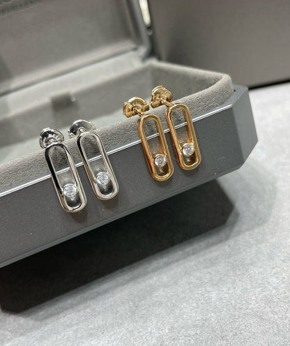 [OrnoraJewelry]MOVE UNO SMALL 1 DIAMOND EARRINGS