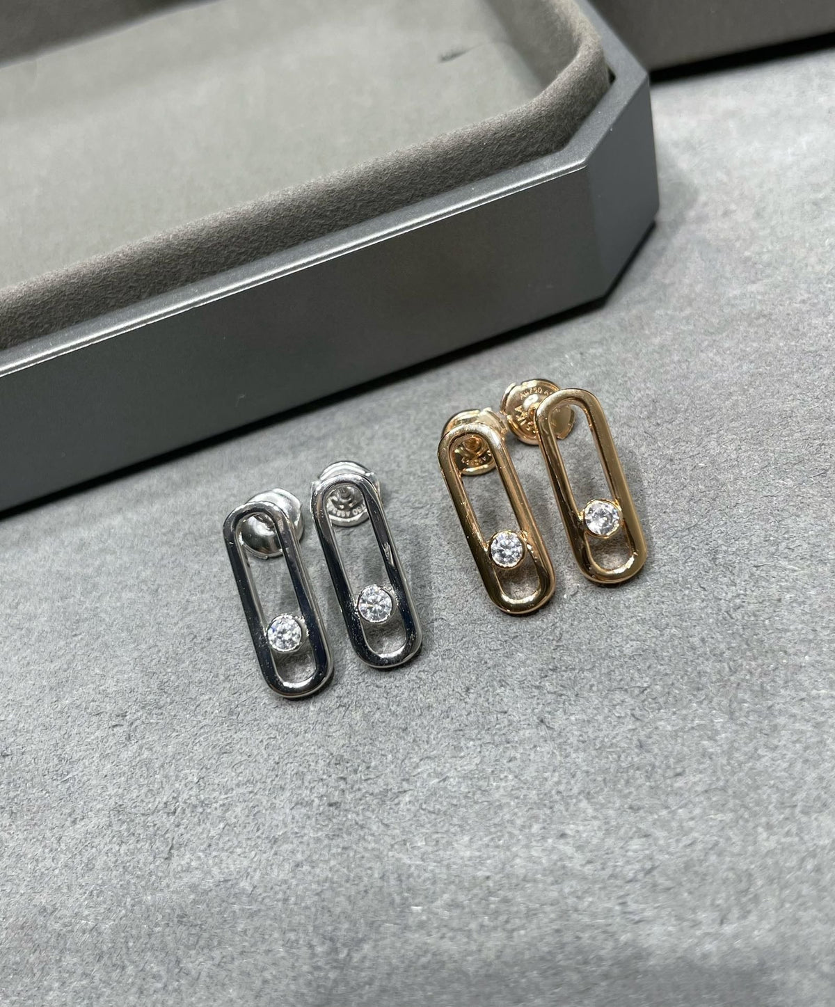[OrnoraJewelry]MOVE UNO SMALL 1 DIAMOND EARRINGS