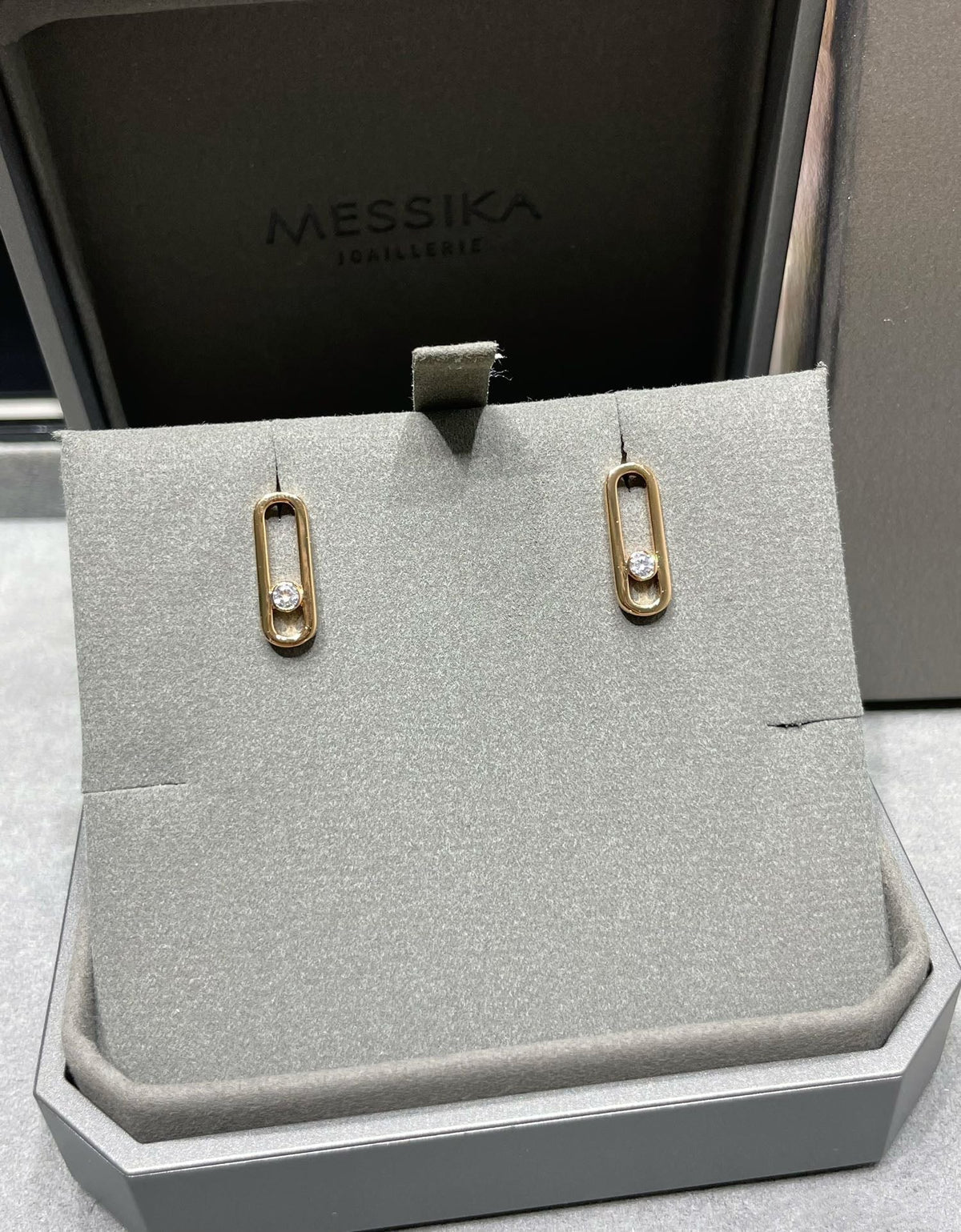 [OrnoraJewelry]MOVE UNO SMALL 1 DIAMOND EARRINGS