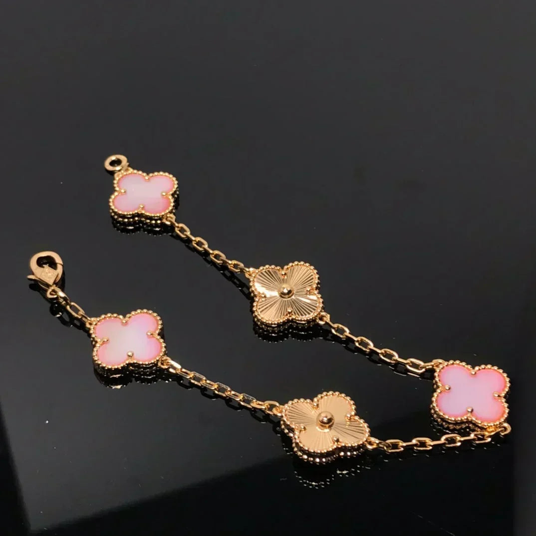 [OrnoraJewelry] CLOVER 5 MOTIFS  PINK MOP BRACELET COLLECTION