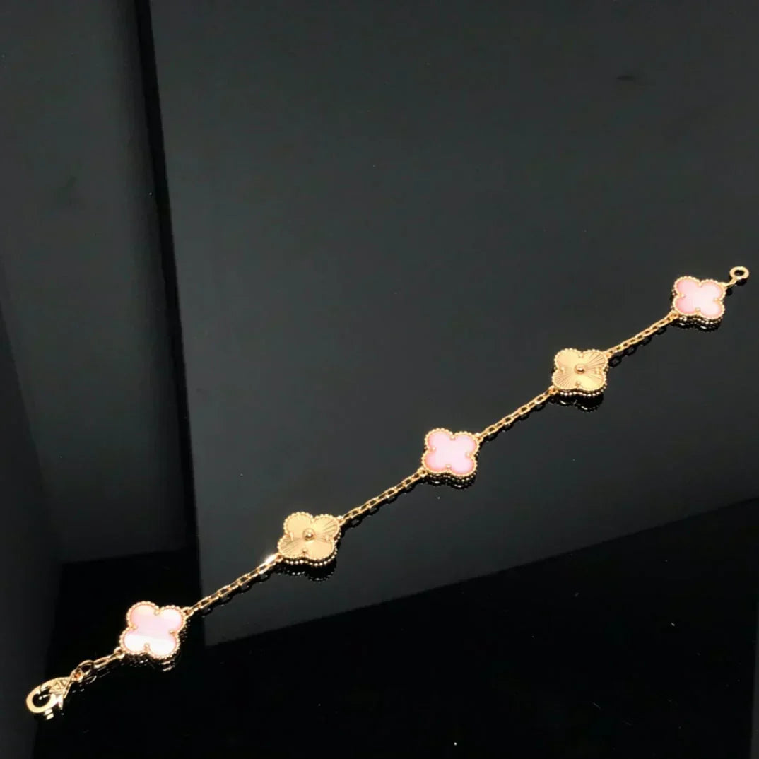 [OrnoraJewelry] CLOVER 5 MOTIFS  PINK MOP BRACELET COLLECTION