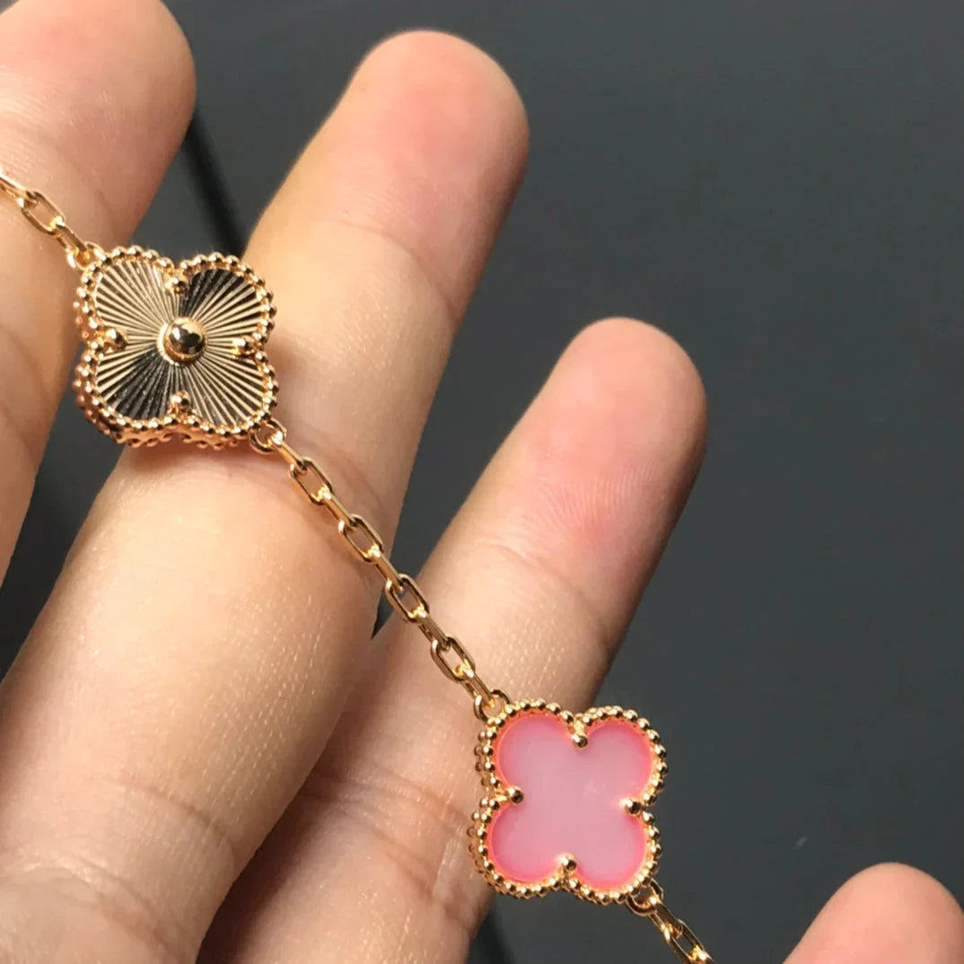 [OrnoraJewelry] CLOVER 5 MOTIFS  PINK MOP BRACELET COLLECTION