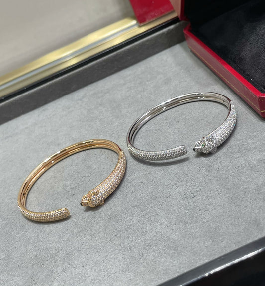 [OrnoraJewelry]PANTHERE FULL DIAMOND OPEN BRACELET