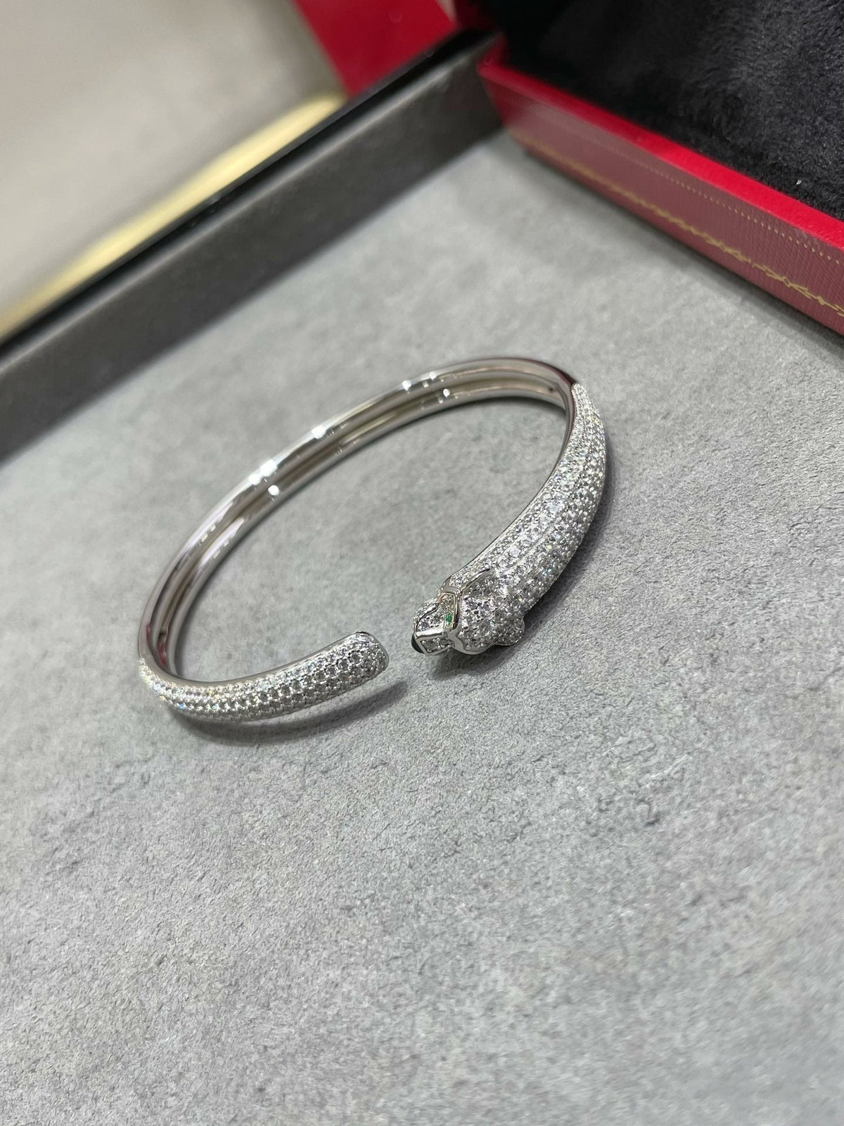 [OrnoraJewelry]PANTHERE FULL DIAMOND OPEN BRACELET