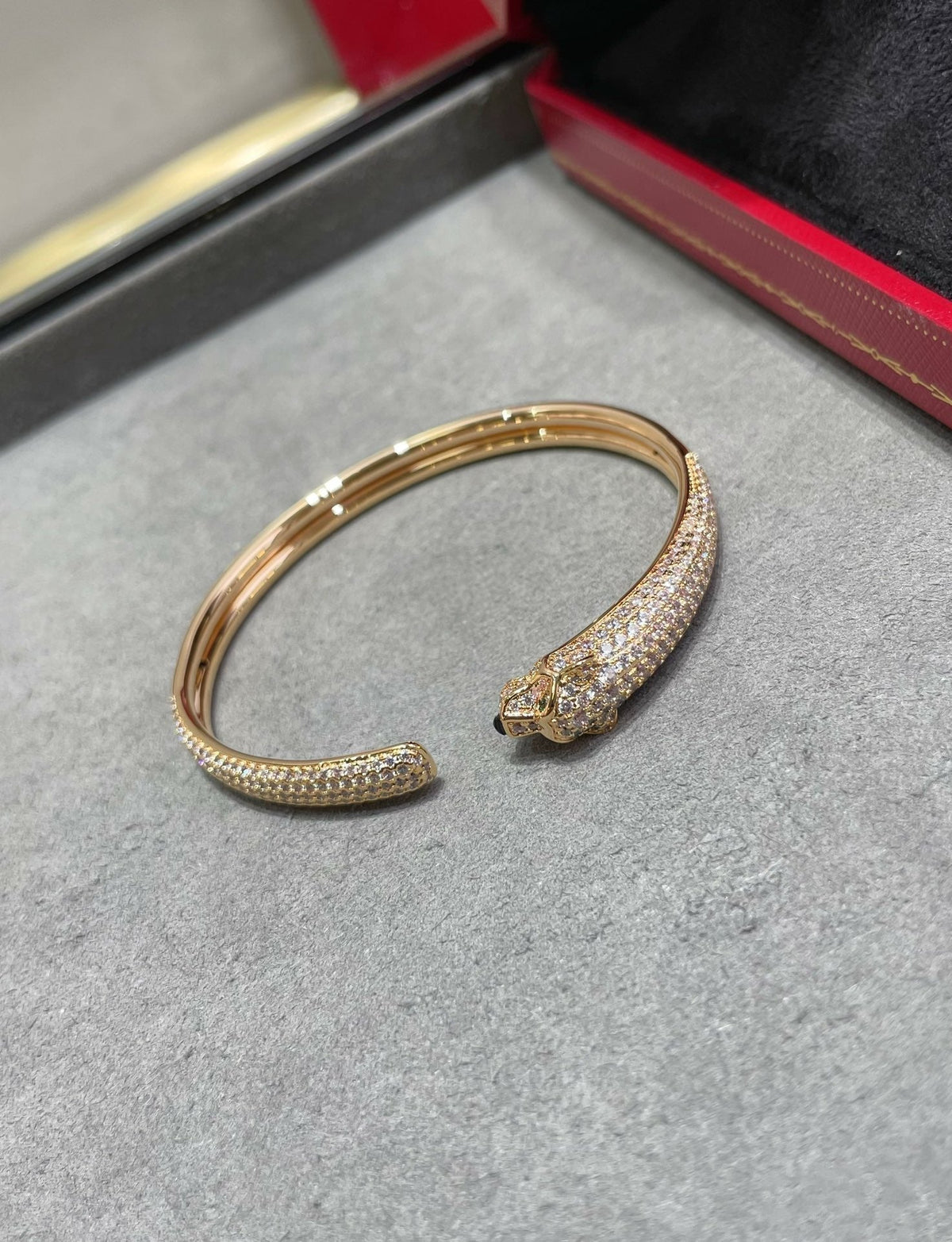 [OrnoraJewelry]PANTHERE FULL DIAMOND OPEN BRACELET
