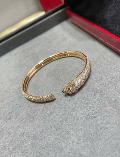 [OrnoraJewelry]PANTHERE FULL DIAMOND OPEN BRACELET