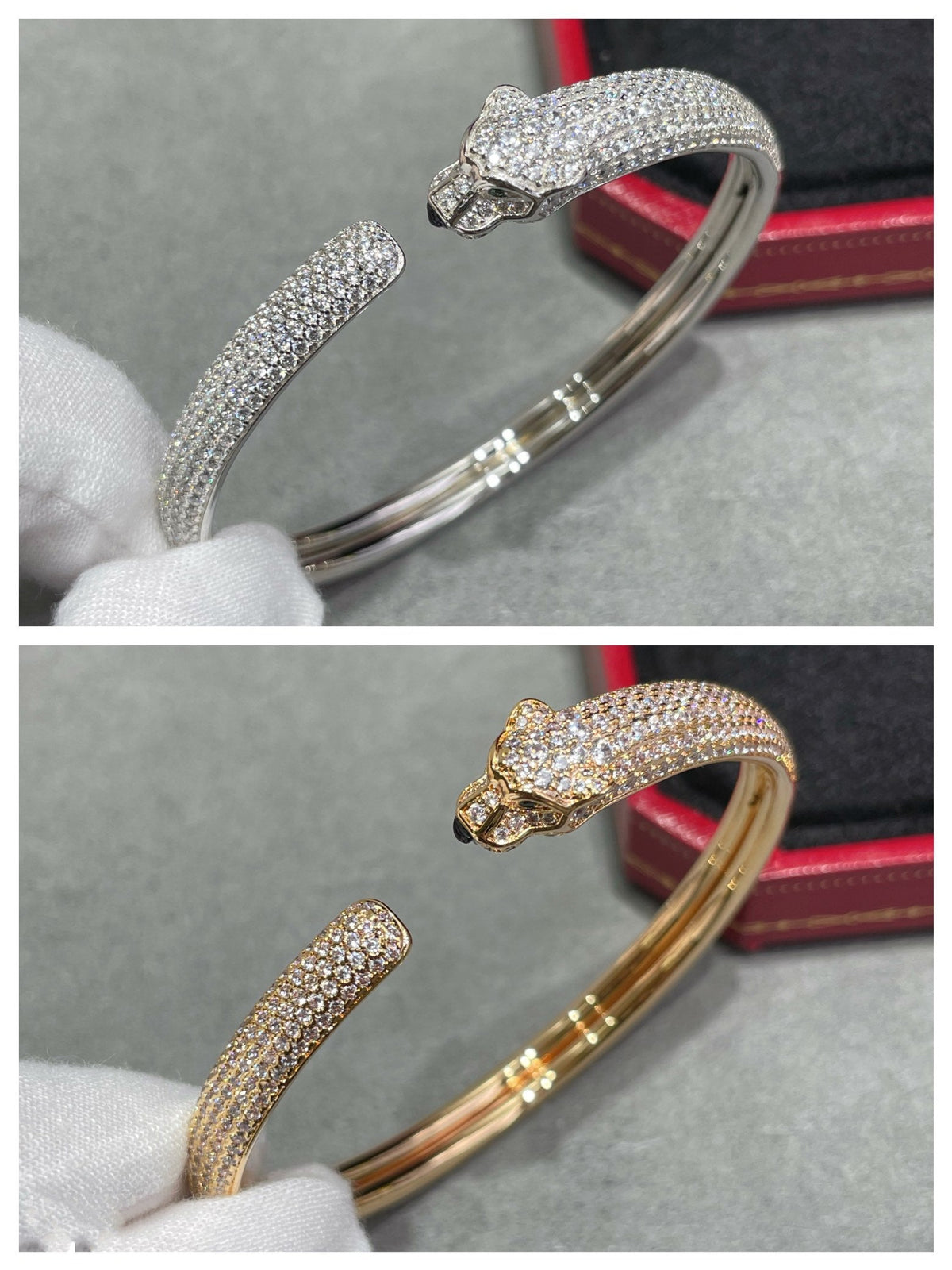 [OrnoraJewelry]PANTHERE FULL DIAMOND OPEN BRACELET