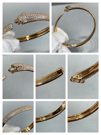 [OrnoraJewelry]PANTHERE FULL DIAMOND OPEN BRACELET