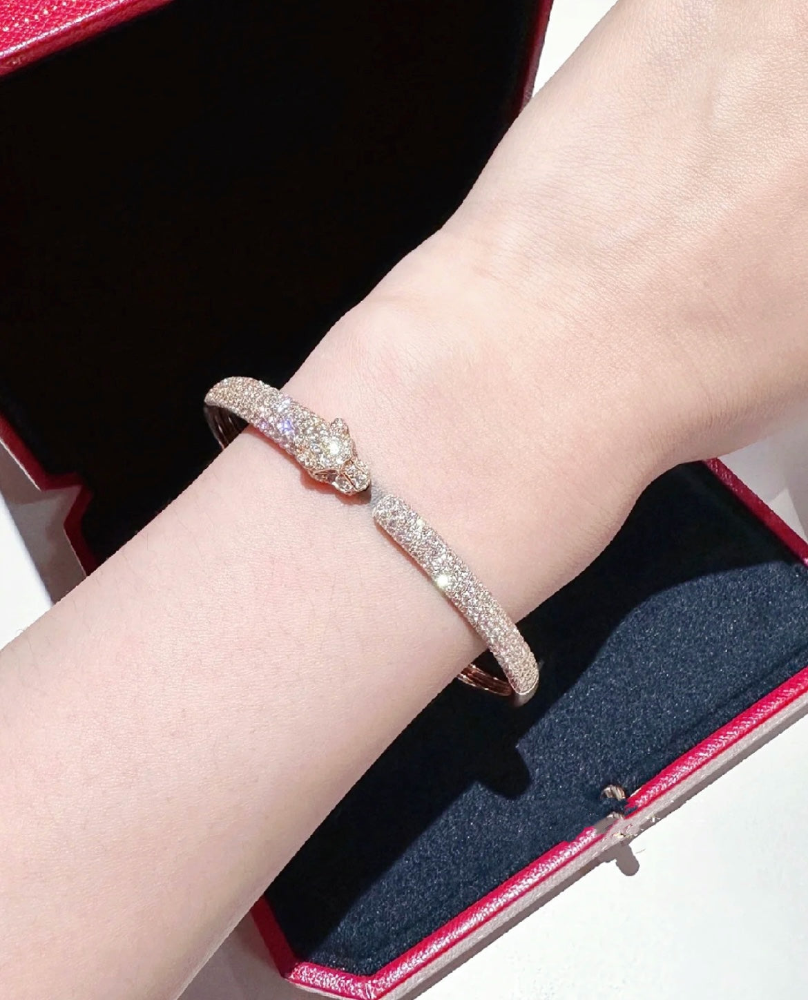 [OrnoraJewelry]PANTHERE FULL DIAMOND OPEN BRACELET