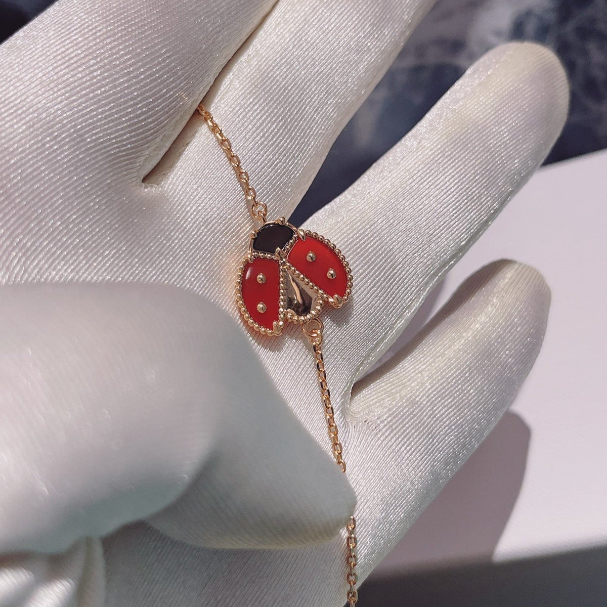[OrnoraJewelry]LUCKY SPRING 1 MOTIF PINK GOLD BRACELET