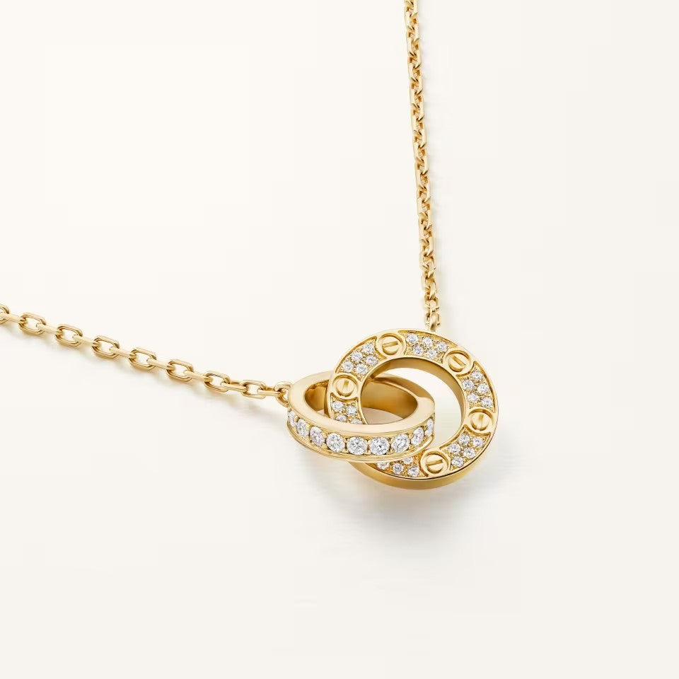 [OrnoraJewelry]LOVE  FULL DIAMOND PENDANT NECKLACE