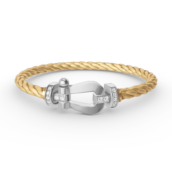 [OrnoraJewelry]FORCE LARGE HORSESHOE HALF DIAMOND BRACELET SILVER