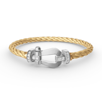 [OrnoraJewelry]FORCE LARGE HORSESHOE HALF DIAMOND BRACELET SILVER