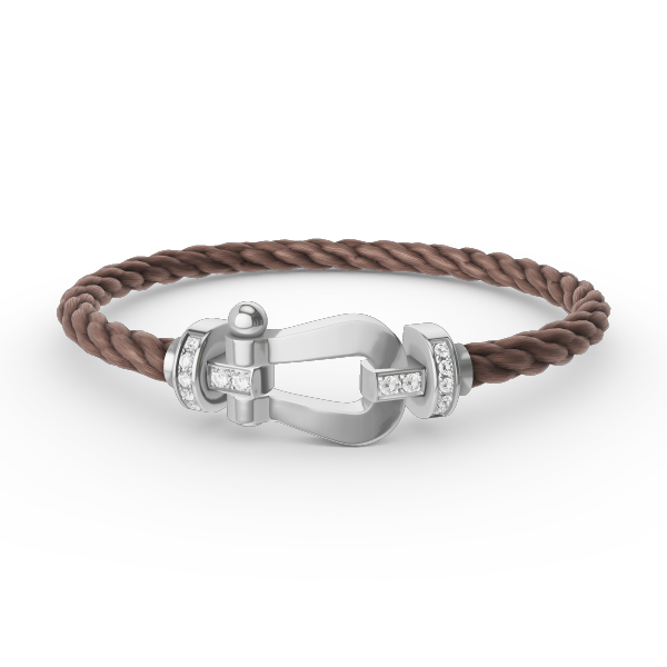 [OrnoraJewelry]FORCE LARGE HORSESHOE HALF DIAMOND BRACELET SILVER