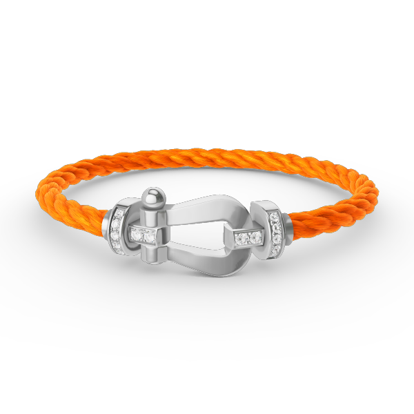 [OrnoraJewelry]FORCE LARGE HORSESHOE HALF DIAMOND BRACELET SILVER