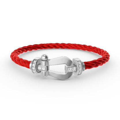 [Ornora Jewelry]FORCE LARGE HORSESHOE HALF DIAMOND BRACELET SILVER