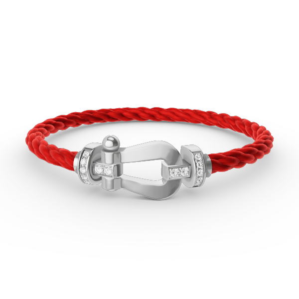 [OrnoraJewelry]FORCE LARGE HORSESHOE HALF DIAMOND BRACELET SILVER