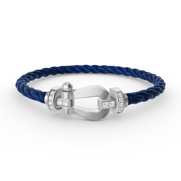 [OrnoraJewelry]FORCE LARGE HORSESHOE HALF DIAMOND BRACELET SILVER