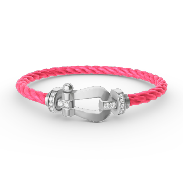 [OrnoraJewelry]FORCE LARGE HORSESHOE HALF DIAMOND BRACELET SILVER