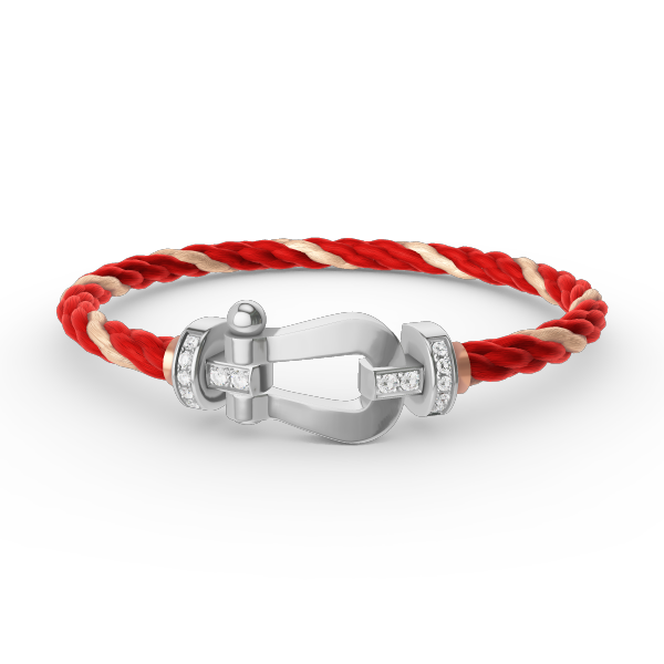[OrnoraJewelry]FORCE LARGE HORSESHOE HALF DIAMOND BRACELET SILVER