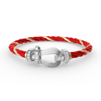 [OrnoraJewelry]FORCE LARGE HORSESHOE HALF DIAMOND BRACELET SILVER