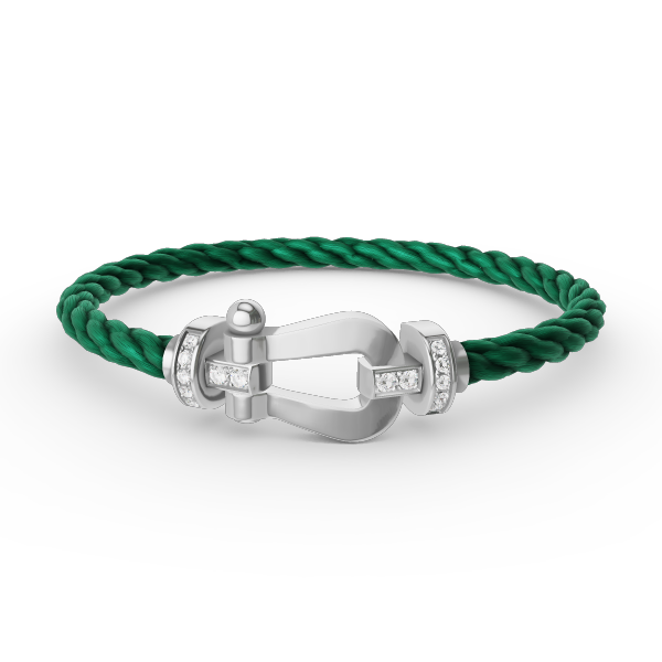 [OrnoraJewelry]FORCE LARGE HORSESHOE HALF DIAMOND BRACELET SILVER