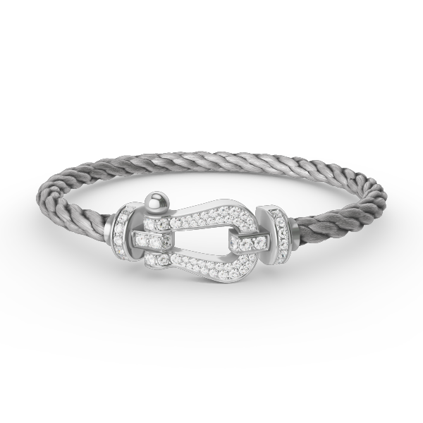 [OrnoraJewelry]FORCE LARGE HORSESHOE FULL DIAMOND BRACELET SILVER