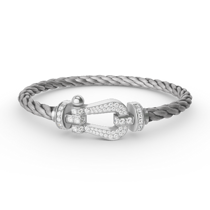 [OrnoraJewelry]FORCE LARGE HORSESHOE FULL DIAMOND BRACELET SILVER