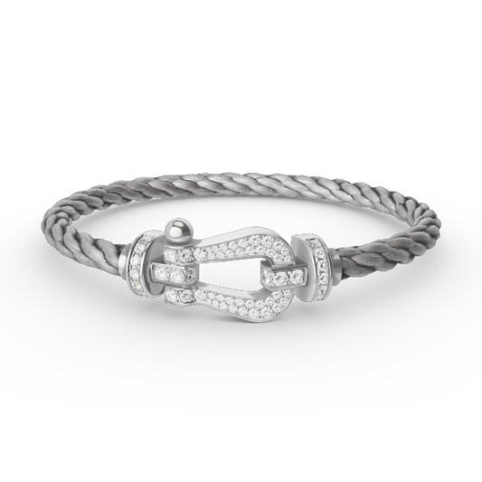 [OrnoraJewelry]FORCE LARGE HORSESHOE FULL DIAMOND BRACELET SILVER