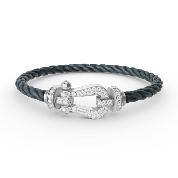 [OrnoraJewelry]FORCE LARGE HORSESHOE FULL DIAMOND BRACELET SILVER