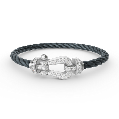 [OrnoraJewelry]FORCE LARGE HORSESHOE FULL DIAMOND BRACELET SILVER