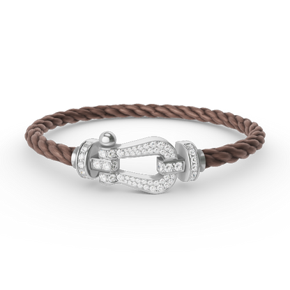 [OrnoraJewelry]FORCE LARGE HORSESHOE FULL DIAMOND BRACELET SILVER