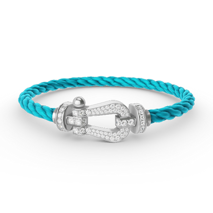 [OrnoraJewelry]FORCE LARGE HORSESHOE FULL DIAMOND BRACELET SILVER