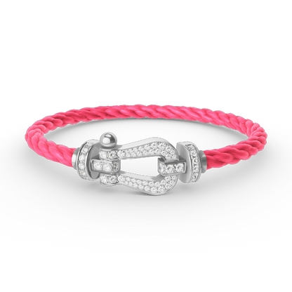 [OrnoraJewelry]FORCE LARGE HORSESHOE FULL DIAMOND BRACELET SILVER